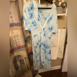 Anthropologie Blue Tie-Dye Swim Coverup